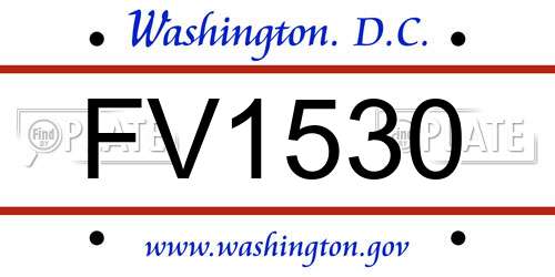 FV1530 District Of Columbia License Plate