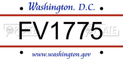 FV1775 District Of Columbia License Plate