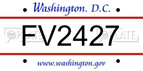 FV2427 District Of Columbia License Plate