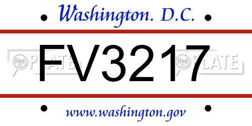FV3217 District Of Columbia License Plate