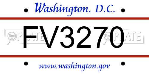 FV3270 District Of Columbia License Plate