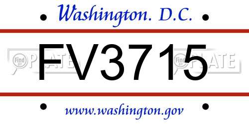 FV3715 District Of Columbia License Plate
