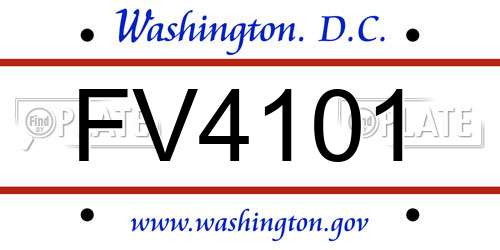 FV4101 District Of Columbia License Plate
