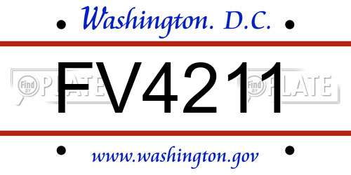 FV4211 District Of Columbia License Plate