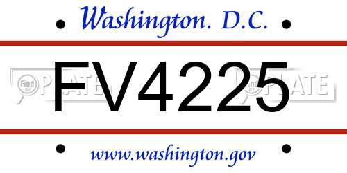 FV4225 District Of Columbia License Plate
