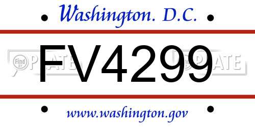 FV4299 District Of Columbia License Plate