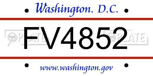 FV4852 District Of Columbia License Plate
