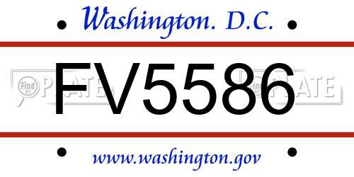 FV5586 District Of Columbia License Plate