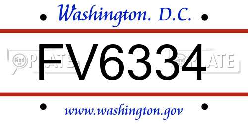 FV6334 District Of Columbia License Plate