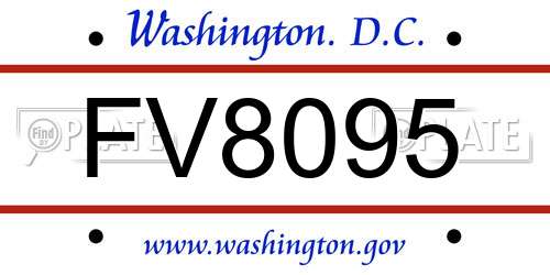 FV8095 District Of Columbia License Plate