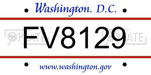 FV8129 District Of Columbia License Plate