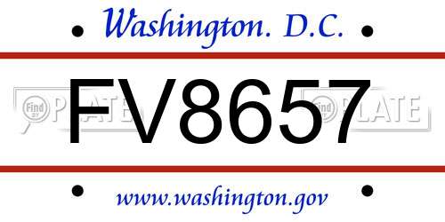 FV8657 District Of Columbia License Plate