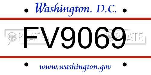 FV9069 District Of Columbia License Plate