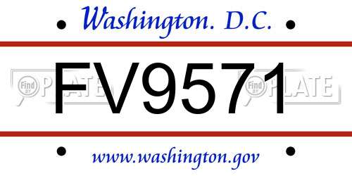 FV9571 District Of Columbia License Plate