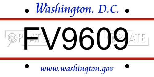 FV9609 District Of Columbia License Plate