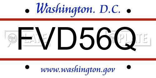 FVD56Q District Of Columbia License Plate