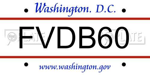 FVDB60 District Of Columbia License Plate