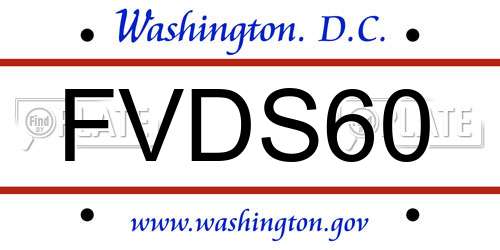 FVDS60 District Of Columbia License Plate