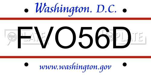 FVO56D District Of Columbia License Plate