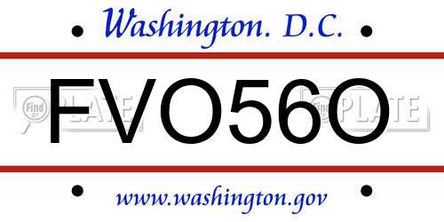 FVO56O District Of Columbia License Plate
