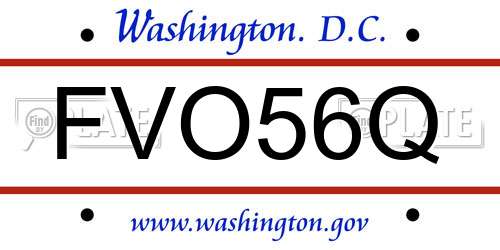 FVO56Q District Of Columbia License Plate