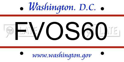 FVOS60 District Of Columbia License Plate