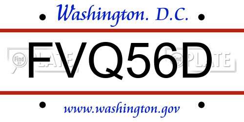 FVQ56D District Of Columbia License Plate