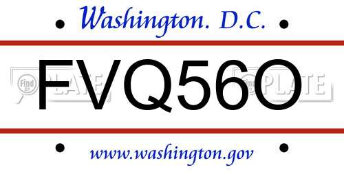 FVQ56O District Of Columbia License Plate