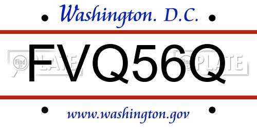 FVQ56Q District Of Columbia License Plate