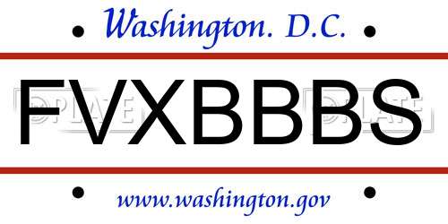 FVXBBBS District Of Columbia License Plate