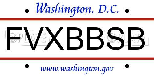 FVXBBSB District Of Columbia License Plate