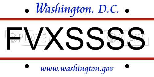 FVXSSSS District Of Columbia License Plate