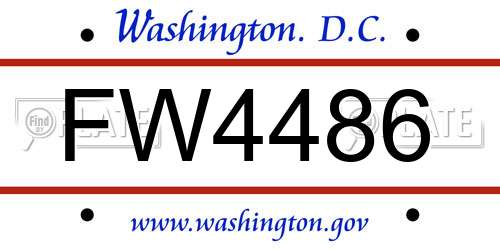 FW4486 District Of Columbia License Plate