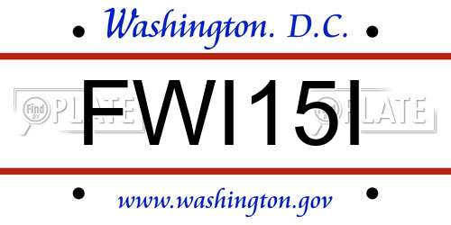 FWI15I District Of Columbia License Plate