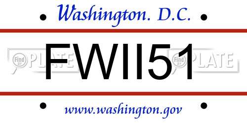 FWII51 District Of Columbia License Plate