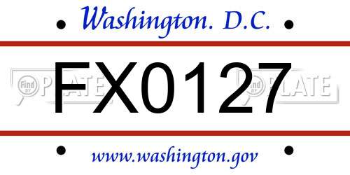FX0127 District Of Columbia License Plate