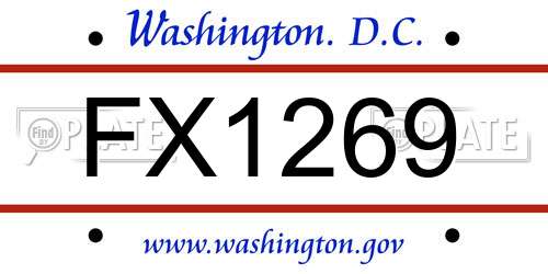FX1269 District Of Columbia License Plate