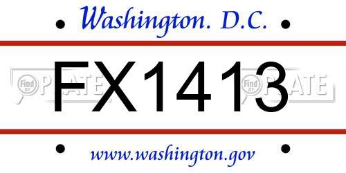 FX1413 District Of Columbia License Plate