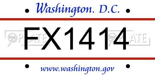 FX1414 District Of Columbia License Plate