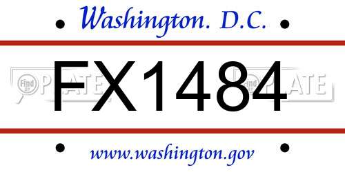FX1484 District Of Columbia License Plate