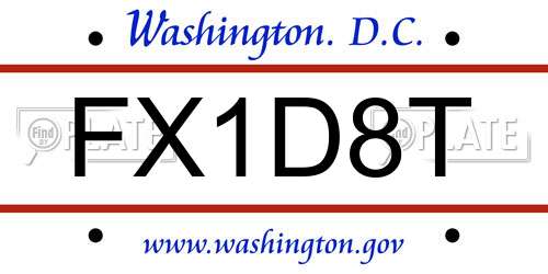 FX1D8T District Of Columbia License Plate