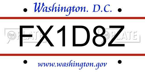 FX1D8Z District Of Columbia License Plate