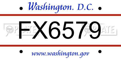 FX6579 District Of Columbia License Plate