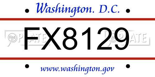 FX8129 District Of Columbia License Plate