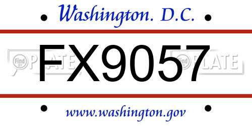 FX9057 District Of Columbia License Plate