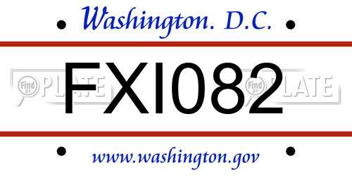 FXI082 District Of Columbia License Plate