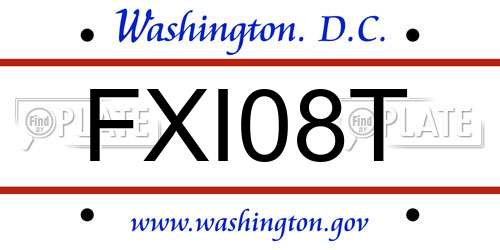 FXI08T District Of Columbia License Plate