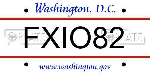 FXIO82 District Of Columbia License Plate