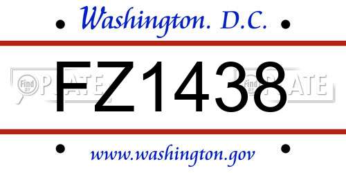 FZ1438 District Of Columbia License Plate