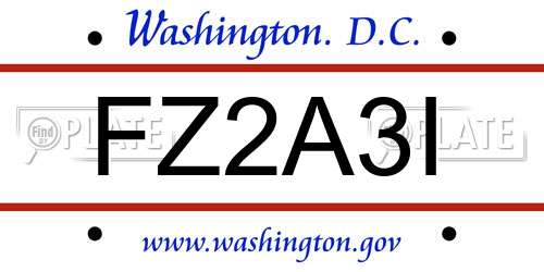 FZ2A3I District Of Columbia License Plate